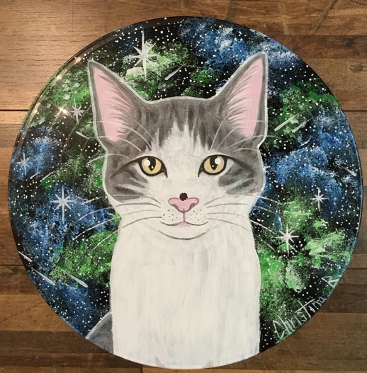 Vinyl record acrylic pet painting