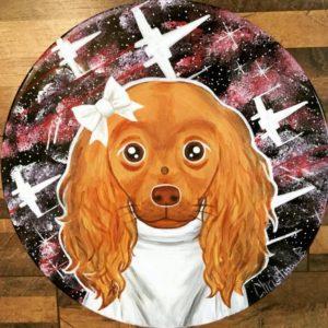 Vinyl record acrylic pet painting