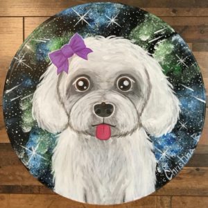 Vinyl record acrylic pet painting