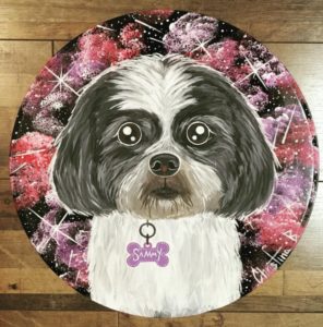 Vinyl record acrylic pet painting