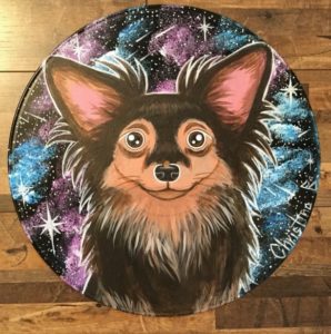 Vinyl record acrylic pet painting