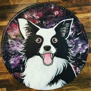 Vinyl record acrylic pet painting